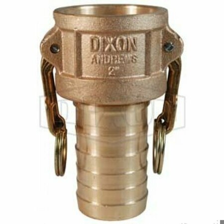 DIXON Type-C Cam and Groove Coupler, 1-1/2 in Nominal, Female Coupler x Hose Shank End Style, Brass, Domes 150-C-BR